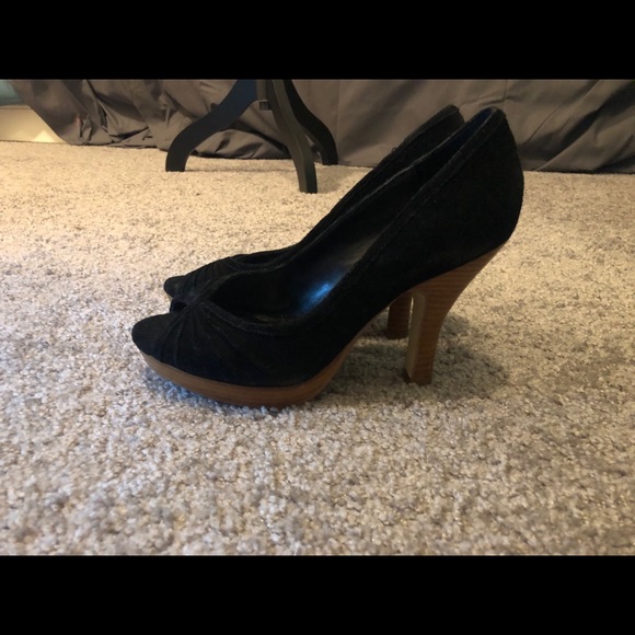 Steve Madden Black Suede Platform Heels